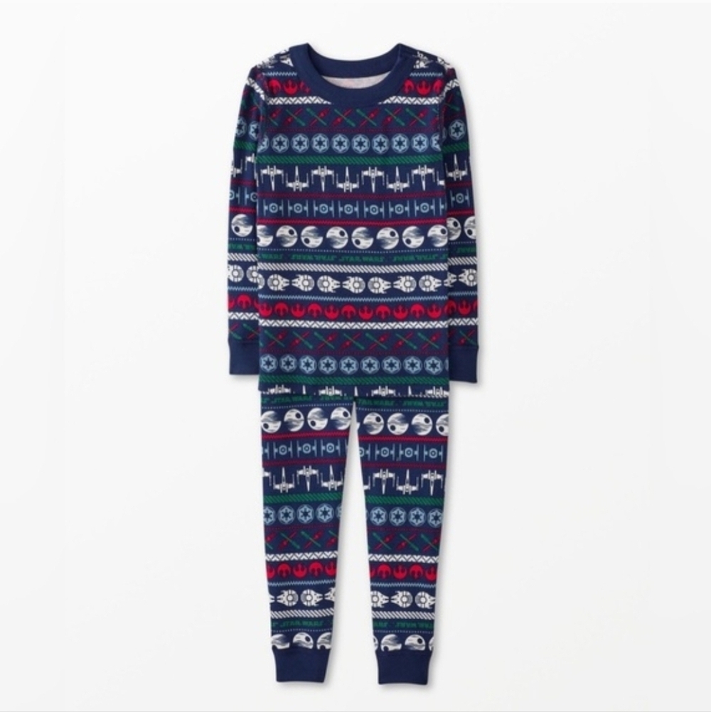 EUC Hanna Andersson Star Wars Pajama Set In Navy and Red Size 6-7   120cm